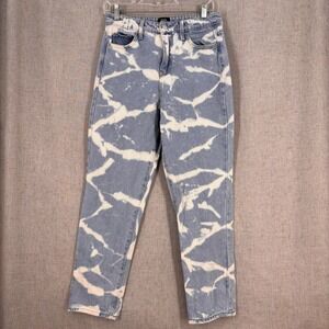 Simple Society Jeans Blue White Cotton Bleach Splatter High Rise Denim Size 5/27